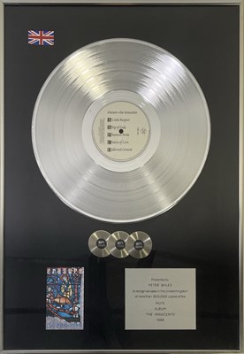 Lot 513 - ERASURE - THE INNOCENTS - IN HOUSE PLATINUM AWARD.
