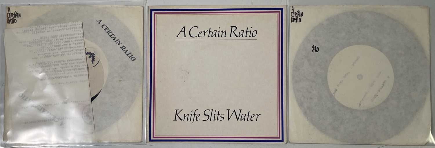 Lot 34 - A CERTAIN RATIO - 7" COLLECTION (INCLUDING LETTER FROM ANTHONY WILSON AND WHITE LABEL/TEST PRESSINGS)