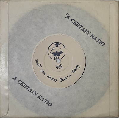 Lot 34 - A CERTAIN RATIO - 7" COLLECTION (INCLUDING LETTER FROM ANTHONY WILSON AND WHITE LABEL/TEST PRESSINGS)