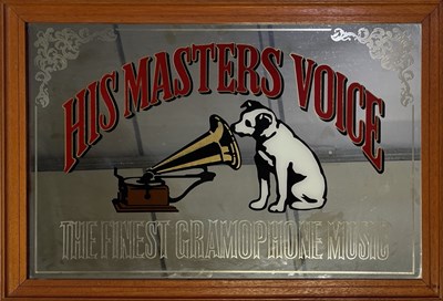 Lot 54 - HIS MASTER'S VOICE - LARGE ORIGINAL MIRROR.