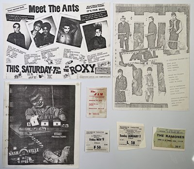 Lot 616 - PUNK MEMORABILIA - HANDBILLS AND TICKETS INC SIOUXSIE / RAMONES / ADAM AND THE ANTS.