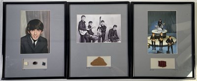 Lot 384 - THE BEATLES - FRAMED DISPLAYS WITH BEATLES MEMORABILIA.