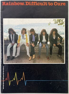 Lot 258 - RAINBOW - SIGNED PROGRAMME / BERNIE MARSDEN SIGNED POSTCARD.