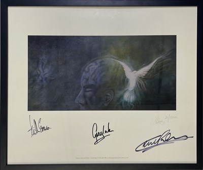 Lot 480 - EMERSON, LAKE AND PALMER - FULLY SIGNED LIMITED EDITION NIC DARTNELL PRINT.