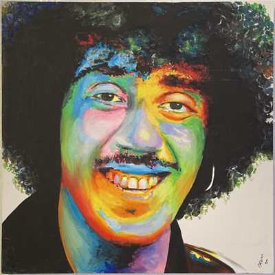 Lot 519 - THIN LIZZY - ORIGINAL PHIL LYNOTT ARTWORK BY AARON MATTHEWS - COMMISSIONED BY JIMMY THE WEED.