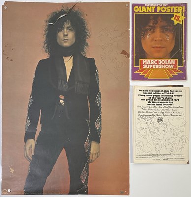 Lot 557 - T REX - MARC BOLAN - SIGNED POSTER AND SIGNED PROGRAMME.