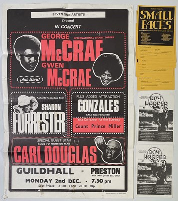 Lot 199 - 1970S CONCERT MEMORABILIA - INC GWEN MCCRAE POSTER/SMALL FACES HANDBILLS.