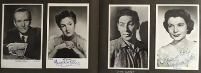 Lot 100 - ALBUM WITH AUTOGRAPHED PHOTOS/POSTCARDS AND PRIVATE PHOTOGRAPHS - 1950S STARS.