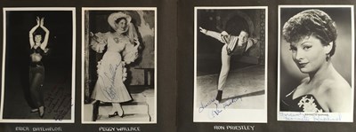 Lot 100 - ALBUM WITH AUTOGRAPHED PHOTOS/POSTCARDS AND PRIVATE PHOTOGRAPHS - 1950S STARS.