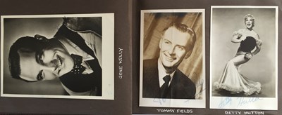 Lot 101 - ALBUM WITH AUTOGRAPHED PHOTOGRAPHS AND UNSEEN PRIVATE PHOTOGRAPHS OF 1950S STARS.
