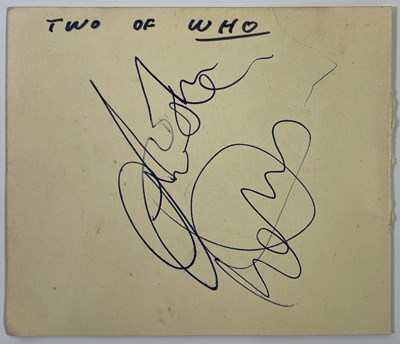 Lot 483 - THE WHO - KEITH MOON / JOHN ENTWISTLE - SIGNED PAGE.