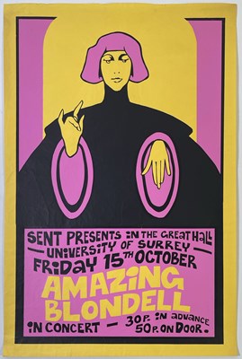 Lot 202 - BOB LEWIS - ORIGINAL 1971 CONCERT POSTER FOR AMAZING BLONDEL.
