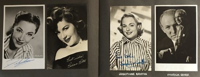 Lot 107 - ALBUM WITH AUTOGRAPHED PHOTOS / POSTCARDS - 1950S STARS.