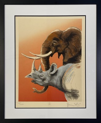 Lot 539 - THE ROLLING STONES - RONNIE WOOD - SIGNED LIMITED EDITION PRINT 'TUSK'.