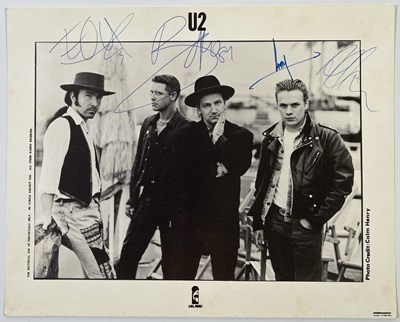 Lot 501 - U2 - FULLY SIGNED PROMOTIONAL PHOTO.