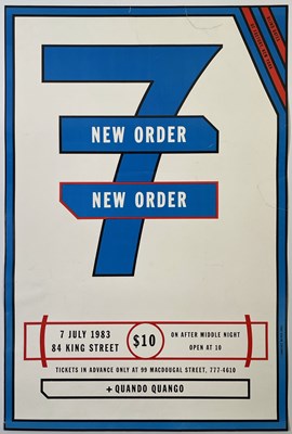 Lot 581 - NEW ORDER - ORIGINAL 1983 PARADISE GARAGE CONCERT POSTER.