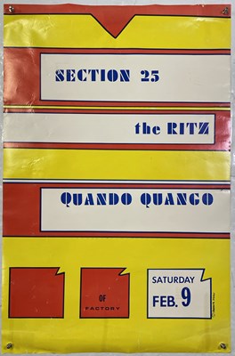 Lot 591 - FACTORY RECORDS - ORIGINAL SECTION 25 NYC CONCERT POSTER.