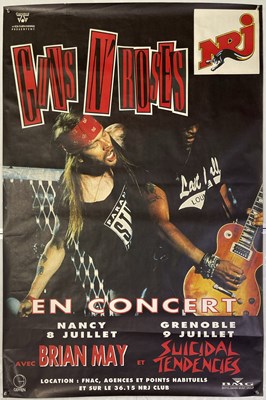 Lot 210 - GUNS N ROSES - ORIGINAL FRENCH CONCERT POSTER.