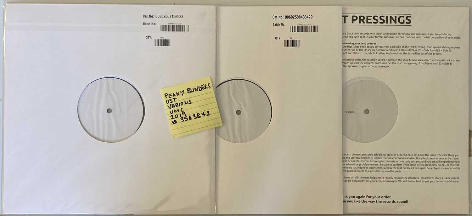 Lot 79 - VARIOUS  - PEAKY BLINDERS OFFICIAL SOUNDTRACK WHITE LABEL TEST PRESSING.
