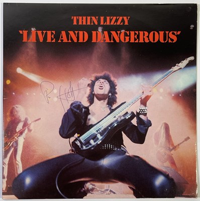 Lot 490 - THIN LIZZY - PHIL LYNOTT SIGNED LIVE AND DANGEROUS LP.