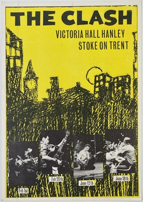 Lot 620 - THE CLASH - ORIGINAL 1980 VICTORIA HALL HANLEY HANDBILL.