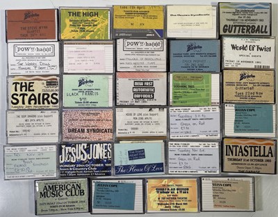 Lot 158 - 1990S CONCERT TICKET COLLECTION - EACH WITH CASSETTE RECORDING FROM CONCERT.