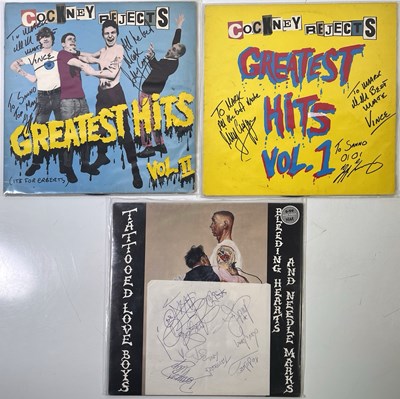 Lot 278 - COCKNEY REJECTS / TATTOOED LOVE BOYS SIGNED LPS.