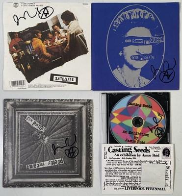 Lot 494 - THE SEX PISTOLS INTEREST - JAMIE REID SIGNED SEX PISTOLS SINGLES.