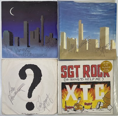 Lot 279 - XTC SIGNED 7" SINGLES/SGT ROCK SIGNED POSTER.