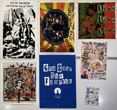 Lot 495 - THE SEX PISTOLS INTEREST - JAMIE REID SIGNED POSTERS.