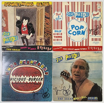 Lot 651 - THE SEX PISTOLS - JAMIE REID SIGNED 7" SINGLES.