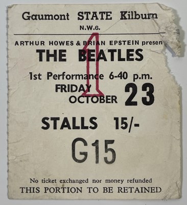 Lot 703 - THE BEATLES - ORIGINAL 1964 GAUMONT KILBURN CONCERT TICKET.