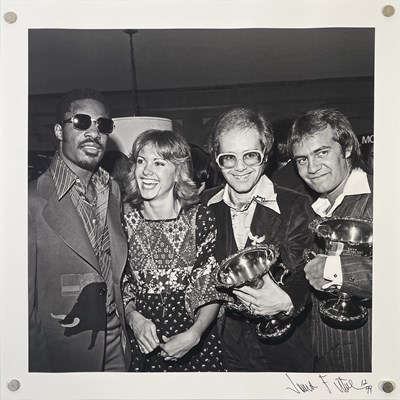 Lot 432 - ELTON JOHN, OLIVIA NEWTON-JOHN AND STEVIE WONDER - LIMITED EDITION JAMES FORTUNE SIGNED PRINT.