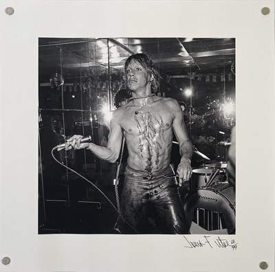 Lot 436 - IGGY POP AT THE WHISKY A GO GO - LIMITED EDITION JAMES FORTUNE SIGNED PRINT.