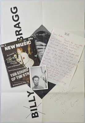 Lot 489 - BILLY BRAGG - POSTER WITH SIGNATURE/ ORIGINAL LETTERS / RARE PUNK ZINE.
