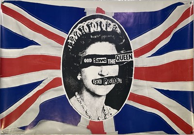 Lot 84 - THE SEX PISTOLS - AN ORIGINAL PROMOTIONAL POSTER FOR GOD SAVE THE QUEEN.