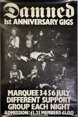 Lot 87 - THE DAMNED - ORIGINAL 1977 'ANNIVERSARY GIGS' POSTER.