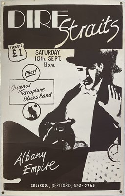 Lot 100 - DIRE STRAITS -ORIGINAL AND EARLY SEPT 1977 CONCERT POSTER.