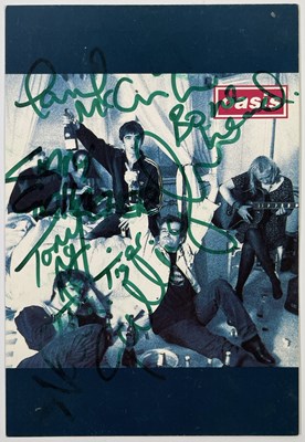 Lot 608 - OASIS - FULLY SIGNED 1994 PROMOTIONAL POSTCARD.