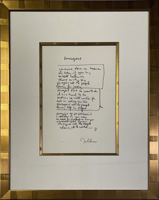 Lot 389 - THE BEATLES - JOHN LENNON LIMITED EDITION 'IMAGINE' PRINT.