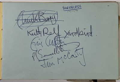 Lot 499 - 1960S AUTOGRAPH BOOK WITH YARDBIRDS / BEACH BOYS AND MORE.