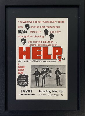 Lot 392 - THE BEATLES - ORIGINAL CINEMA HANDBILL FOR HELP!