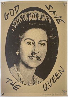 Lot 634 - THE SEX PISTOLS INTEREST - JAMIE REID SIGNED LIMITED EDITION 'SWASTIKA EYEBALLS' PRINT.