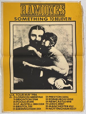 Lot 222 - RAMONES - 1986 SOMETHING TO BELIEVE IN UK TOUR POSTER.