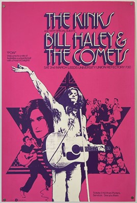 Lot 460 - THE KINKS / BILL HALEY - ORIGINAL 1974 CONCERT POSTER.