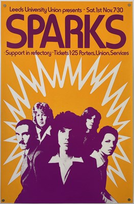 Lot 464 - SPARKS - ORIGINAL 1975 CONCERT POSTER.