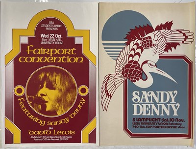 Lot 225 - FAIRPORT CONVENTION / SANDY DENNY - ORIGINAL 1970S CONCERT POSTERS.