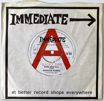 Lot 68 - AUSTRALIAN PLAYBOYS - BLACK SHEEP RIP/ SAD 7" (ORIGINAL UK PROMO COPY - IMMEDIATE IM 054).