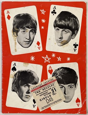 Lot 398 - THE BEATLES - ORIGINAL 'FOUR ACES' PROGRAMME AND TICKET STUB FOR IPSWICH GAUMONT, OCT 1964.