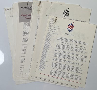 Lot 402 - WELCOME HOME CONCERT 1986 - ARTIST SIGNED CONTRACTS INC JOE WALSH / GRAHAM NASH.